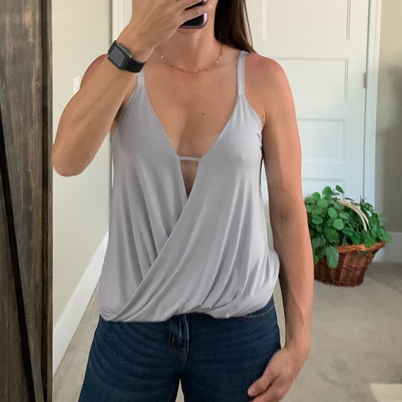 Lulu’s Gray Crossover Tank Top - Picture 2 of 5